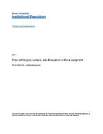 Role of religion, culture, and education in moral judgment